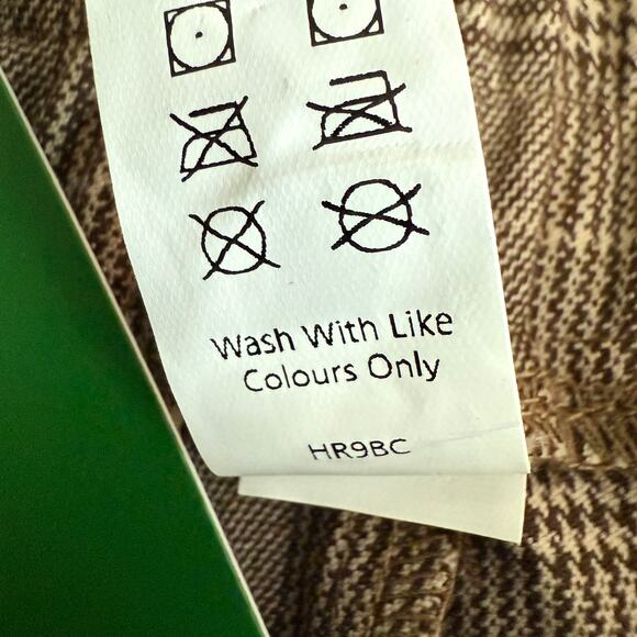 Women's Halara Brown Plaid Pull On Straight Leg Pants Size Medium NEW - Picture 5 of 10